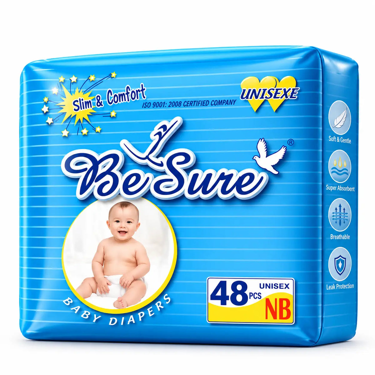 Besure Newborn Baby Diaper - Tape - 48pcs