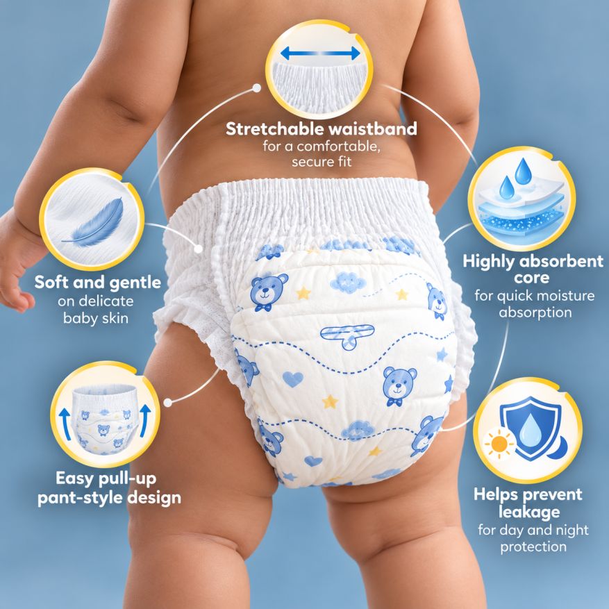 Besure Pant Baby Diaper -4pcs - small